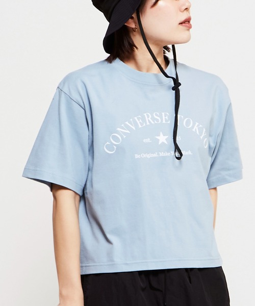 CONVERSE TOKYO（コンバーストウキョウ）の「FROCKY PRINT SHORT TEE（Tシャツ/カットソー・レディース・ホワイト/ブラック/ブルー/オートミール/ベビーピンク/パープル/インディゴブルー・FREE）」の6枚目の写真