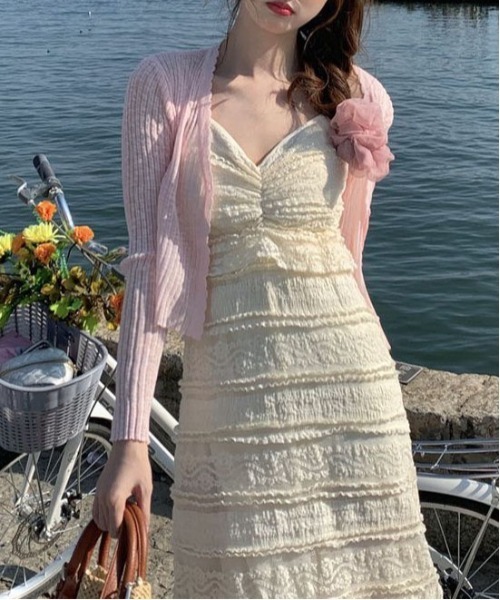 gossip！ロサンゼルス（ゴシップロサンゼルス）の「フェミニン　レース レイヤード ティアードキャミワンピース（ワンピース・レディース・オフホワイト・S/M/L）」の10枚目の写真