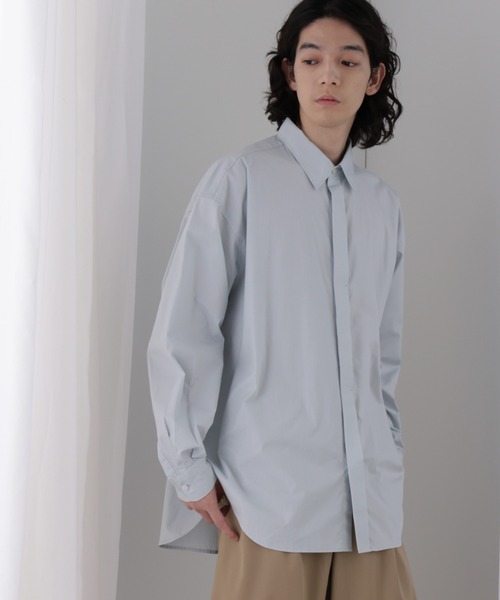 ZOZO限定】タイプライター比翼仕立てレギュラーカラー長袖シャツ
