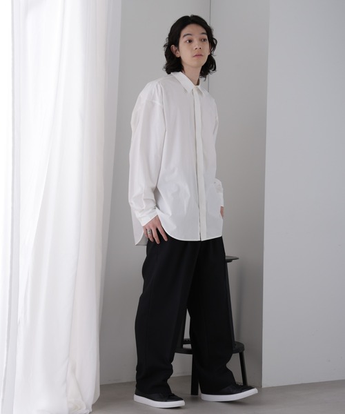 ZOZO限定】タイプライター比翼仕立てレギュラーカラー長袖シャツ