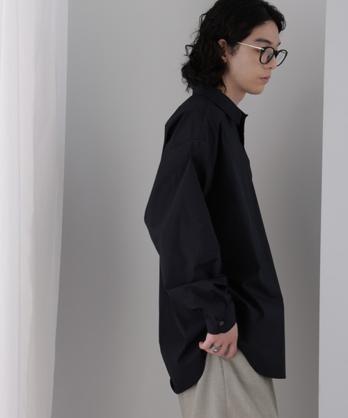 ZOZO限定】タイプライター比翼仕立てレギュラーカラー長袖シャツ