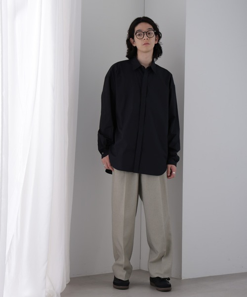 ZOZO限定】タイプライター比翼仕立てレギュラーカラー長袖シャツ