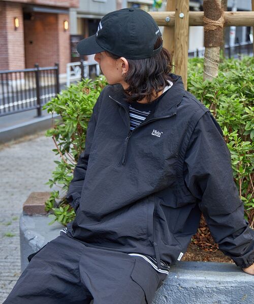 FFEIN（フェイン）の「【FFEIN（フェイン）】2WAY ハーフジップアノラックスタンドナイロンブルゾン / オーバーサイズ セットアップ 刺繍 ハーフジップ ベスト【セットアップ対応】（ナイロンジャケット・メンズ・ブラック/ネイビー/アイボリー・LARGE/MEDIUM/SMALL）」の14枚目の写真