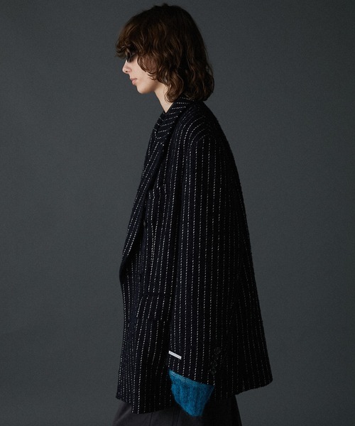 プランクプロジェクト　オープンネックジャケット　グレー　チェック柄　長袖　美品 25SS】PRANK PROJECT プランクプロジェクト / Oversized Jacket