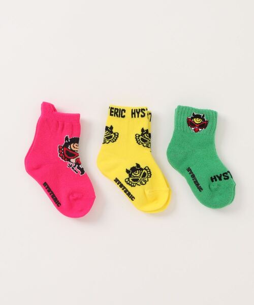 HYSTERIC MINI(ヒステリックミニ)の「DEVILKIN BABY 3Pソックス(ソックス/靴下・キッズ・マルチ/ホワイト/ブラック・11/9/13)」の4枚目の写真