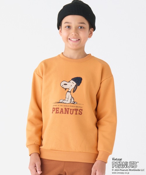 KRIFF MAYER（クリフメイヤー）の「裏起毛クルー(スヌーピー)（スウェット・キッズ・ネイビー/オレンジ/グレー/カラフル/ナチュラル・170/160/150/140/130/120）」の5枚目の写真