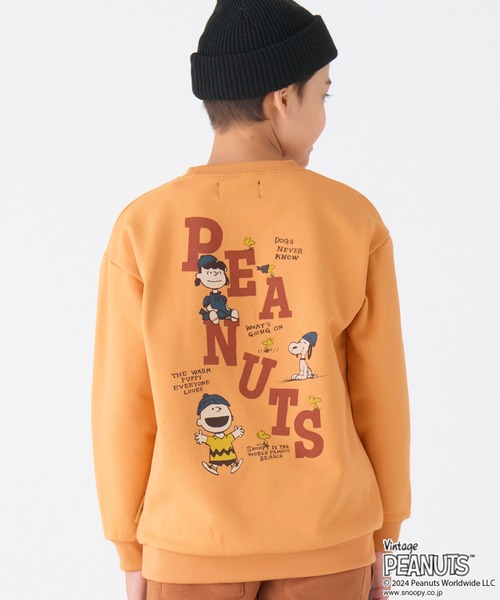 KRIFF MAYER（クリフメイヤー）の「裏起毛クルー(スヌーピー)（スウェット・キッズ・ネイビー/オレンジ/グレー/カラフル/ナチュラル・170/160/150/140/130/120）」の7枚目の写真