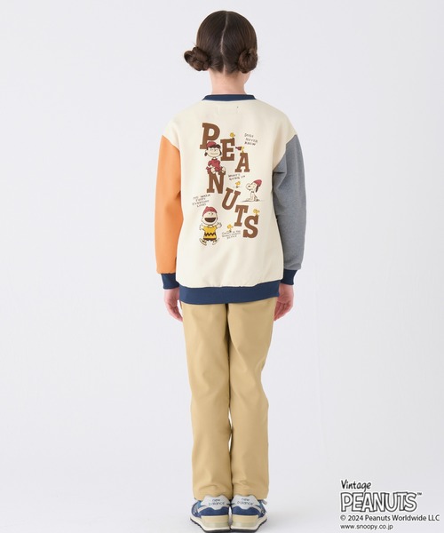 KRIFF MAYER（クリフメイヤー）の「裏起毛クルー(スヌーピー)（スウェット・キッズ・ネイビー/オレンジ/グレー/カラフル/ナチュラル・170/160/150/140/130/120）」の15枚目の写真