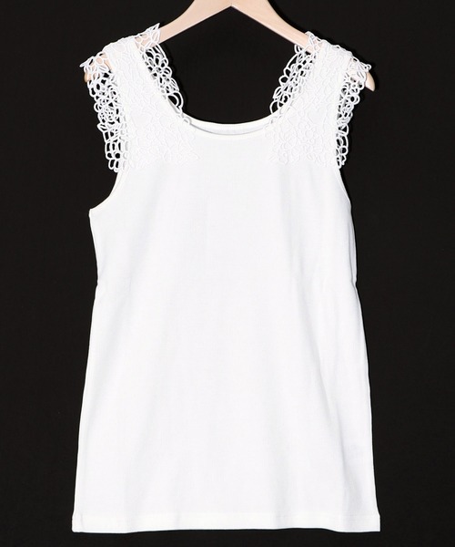 ScoLar(スカラー)の「142717:ScoLarオリジナル 花ハート柄レースタンクトップ(タンクトップ・レディース・オフホワイト/ブルー/ブラック/グリーン・M)」の22枚目の写真