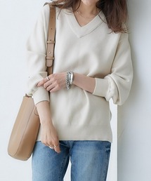 Tibi ベージュ Vネック トレーナー XS 2390円！クーポンで！】ベスト レディース スウェット Vネック U