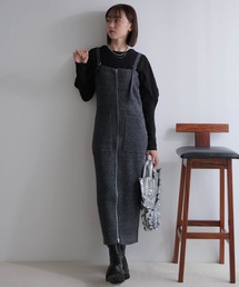 LADYMADE（レディメイド）の「フロントジップラメニットジャンスカ（ジャンパースカート）」