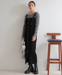 LADYMADE（レディメイド）の「フロントジップラメニットジャンスカ（ジャンパースカート）」