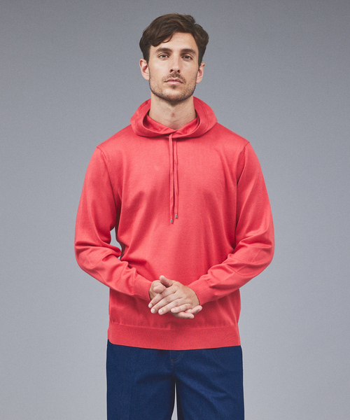 DESIGNWORKS(デザインワークス)の「【カシミヤタッチ】ニット パーカー(パーカー・メンズ・ブルー/アイボリー/ブラック/カーキ/ピンク/グレー・46/48/50)」の6枚目の写真