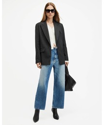 ALLSAINTS | BLAKE FRAYED CROPPED WIDE LEG DENIM JEANS | BLAKE FRAYED クロップド ワイド レッグ デニム ジーンズ(デニムパンツ)