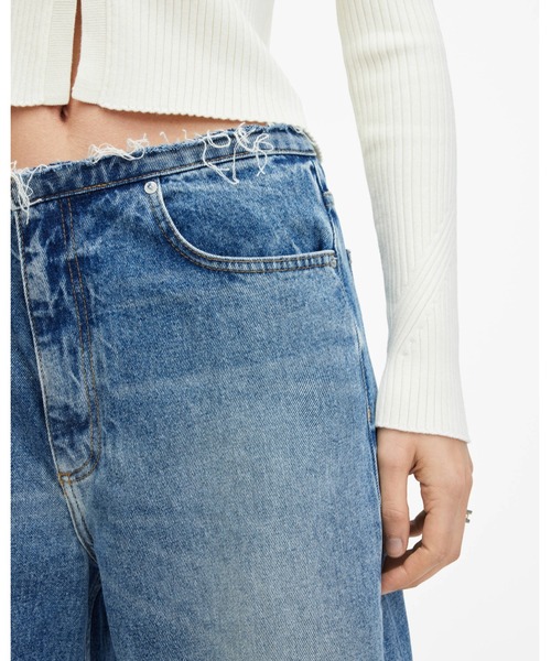 ALLSAINTS（オールセインツ）の「BLAKE FRAYED CROPPED WIDE LEG DENIM JEANS | BLAKE FRAYED クロップド ワイド レッグ デニム ジーンズ（デニムパンツ・レディース・インディゴブルー・24/25/26）」の5枚目の写真