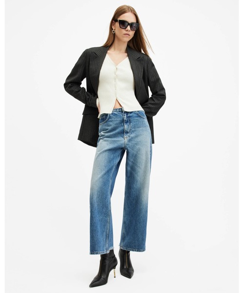ALLSAINTS（オールセインツ）の「BLAKE FRAYED CROPPED WIDE LEG DENIM JEANS | BLAKE FRAYED クロップド ワイド レッグ デニム ジーンズ（デニムパンツ・レディース・インディゴブルー・24/25/26）」の3枚目の写真