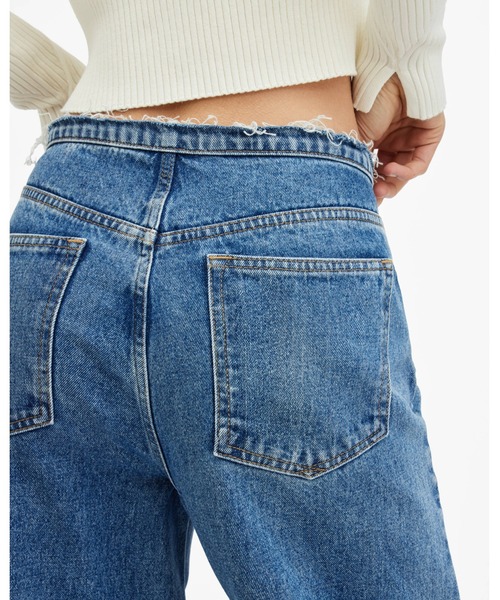 ALLSAINTS（オールセインツ）の「BLAKE FRAYED CROPPED WIDE LEG DENIM JEANS | BLAKE FRAYED クロップド ワイド レッグ デニム ジーンズ（デニムパンツ・レディース・インディゴブルー・24/25/26）」の2枚目の写真