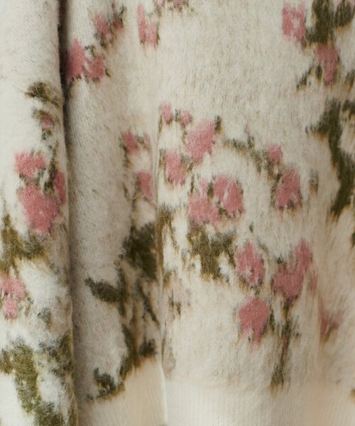 natural couture（ナチュラルクチュール）の「花柄ジャガード起毛ニット（ニット/セーター・レディース・モカ/グレー/アイボリー/ブラック・FREE）」の5枚目の写真
