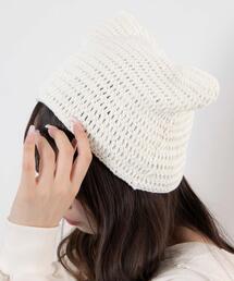 WEGO | WEGO/透かし編みネコミミキャップ(ニットキャップ/ビーニー)