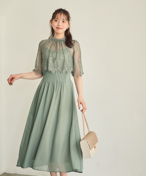 組み合わせ自由】【結婚式】ウエストピンタックフレアワンピース