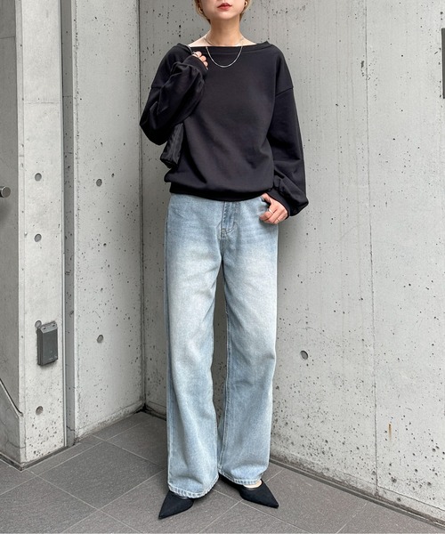 feepur（フェピュール）の「エンブロイダリーワンショルスウェット（スウェット・レディース・オートミール/ブラック/杢グレー・MEDIUM）」の14枚目の写真