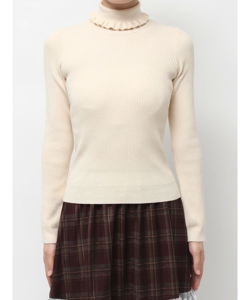 merry jenny（メリージェニー）の「frillリブタートルニット（ニット/セーター・レディース・グレー/ブルー/アイボリー・FREE）」の17枚目の写真