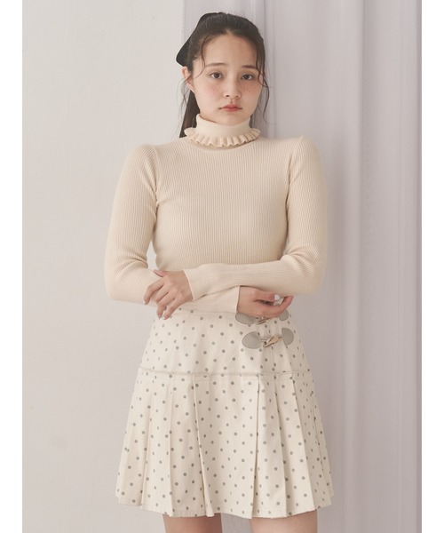 merry jenny（メリージェニー）の「frillリブタートルニット（ニット/セーター・レディース・グレー/ブルー/アイボリー・FREE）」の7枚目の写真