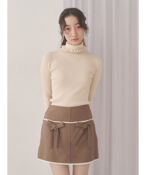 merry jenny（メリージェニー）の「frillリブタートルニット（ニット/セーター・レディース・グレー/ブルー/アイボリー・FREE）」の22枚目の写真