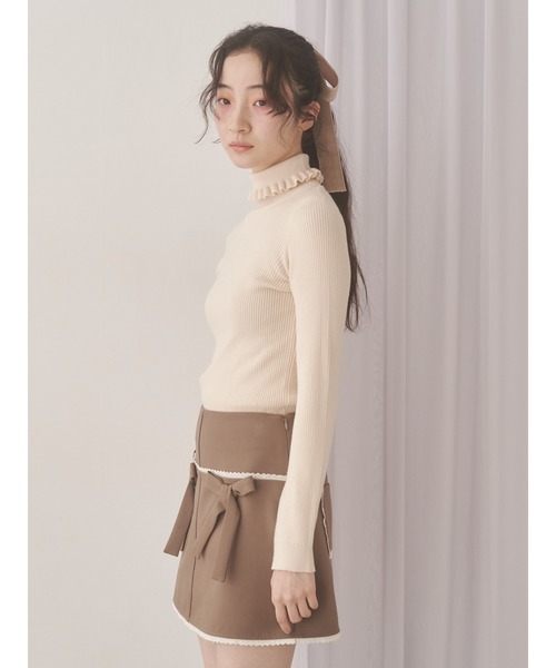 merry jenny（メリージェニー）の「frillリブタートルニット（ニット/セーター・レディース・グレー/ブルー/アイボリー・FREE）」の21枚目の写真