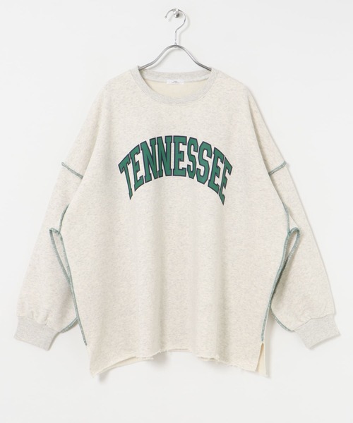ITEMS URBANRESEARCH（アイテムズ アーバンリサーチ）の「裏起毛ロゴスウェット（スウェット・レディース・グレー系その他/グレー/グリーン・FREE）」の4枚目の写真