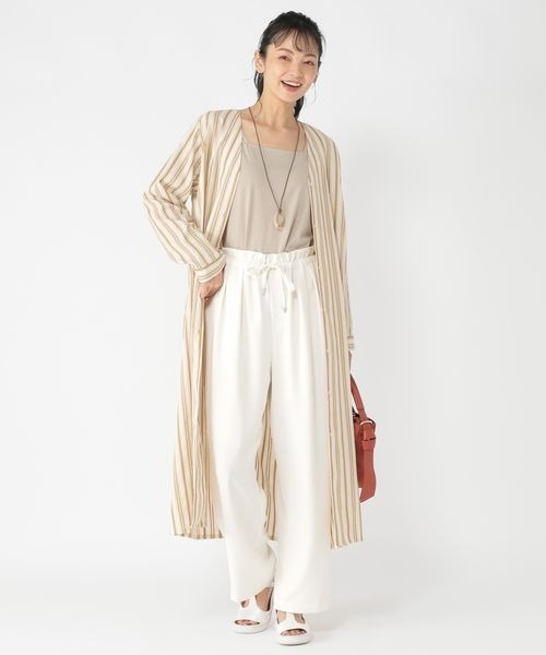 studio CLIP（スタディオクリップ）の「《ウタオ》ストライプロングシャツワンピース（シャツワンピース・レディース・ベージュ/ネイビー・FREE）」の3枚目の写真