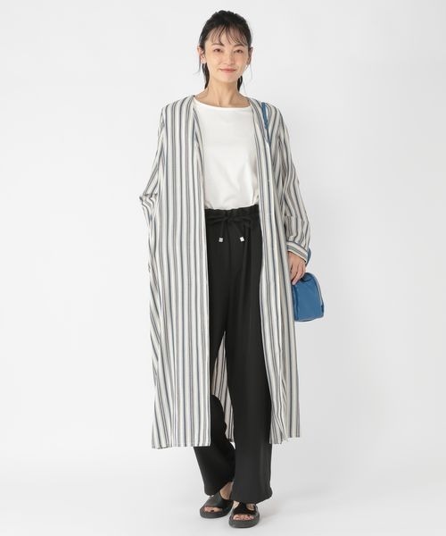 studio CLIP（スタディオクリップ）の「《ウタオ》ストライプロングシャツワンピース（シャツワンピース・レディース・ベージュ/ネイビー・FREE）」の8枚目の写真