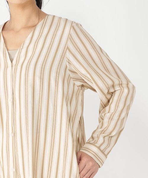 studio CLIP（スタディオクリップ）の「《ウタオ》ストライプロングシャツワンピース（シャツワンピース・レディース・ベージュ/ネイビー・FREE）」の16枚目の写真