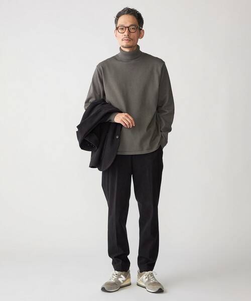 SHIPS（シップス）の「SHIPS: ハイゲージ コットン ウール タートルネック ニット（ニット/セーター・メンズ・ブラック/ダークグレー/カーキ・LARGE/X-LARGE/MEDIUM/SMALL）」の4枚目の写真