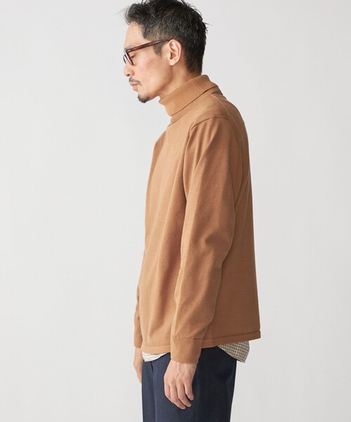 SHIPS（シップス）の「SHIPS: ハイゲージ コットン ウール タートルネック ニット（ニット/セーター・メンズ・ブラック/ダークグレー/カーキ・LARGE/X-LARGE/MEDIUM/SMALL）」の13枚目の写真