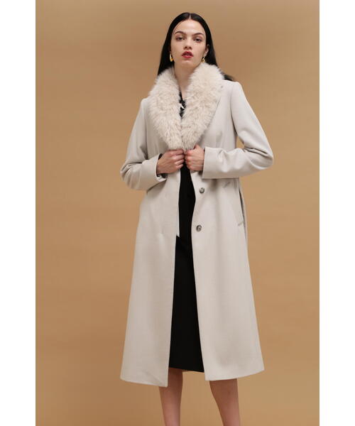 ◇カシミア混ベルテッドコート（ステンカラーコート）｜PINKY&DIANNE