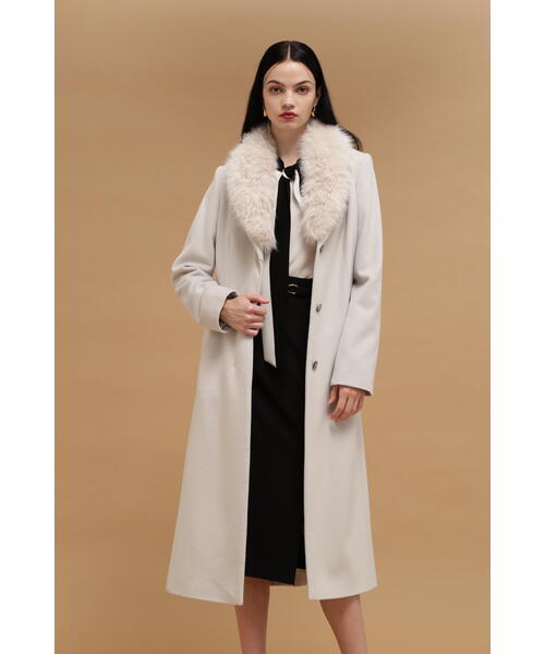 ◇カシミア混ベルテッドコート（ステンカラーコート）｜PINKY&DIANNE