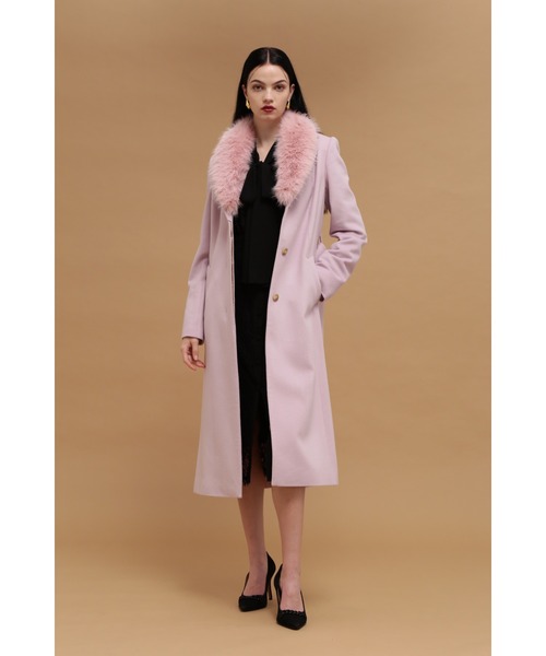 PINKY&DIANNE（ピンキーアンドダイアン）の「◆カシミア混ベルテッドコート（ステンカラーコート・レディース・ブラック/ピンク/グレー系その他・38/36）」の19枚目の写真