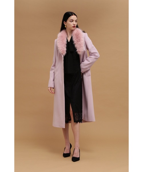 PINKY&DIANNE（ピンキーアンドダイアン）の「◆カシミア混ベルテッドコート（ステンカラーコート・レディース・ブラック/ピンク/グレー系その他・38/36）」の20枚目の写真