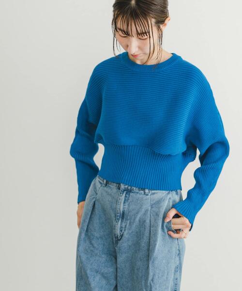 ITEMS URBANRESEARCH(アイテムズ アーバンリサーチ)の「ドルマンリブニットプルオーバー(ニット/セーター・レディース・ブラック/オフホワイト/レッド/ブルー・FREE)」の15枚目の写真