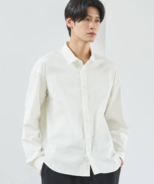 HOUSE OF LOTUS ブロードエシプロイグリーカフシャツ ブロードブランケットステッチシャツ（30242013120