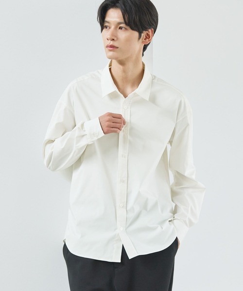 ESSENTIALS WARDROBE(エッセンシャルワードローブ)の「抗しわ吸汗速乾機能性長袖ブロードシャツ(シャツ/ブラウス・メンズ・ホワイト/ブルー/グレー・L/M/S/XL)」の16枚目の写真