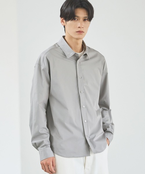 ESSENTIALS WARDROBE(エッセンシャルワードローブ)の「抗しわ吸汗速乾機能性長袖ブロードシャツ(シャツ/ブラウス・メンズ・ホワイト/ブルー/グレー・L/M/S/XL)」の21枚目の写真