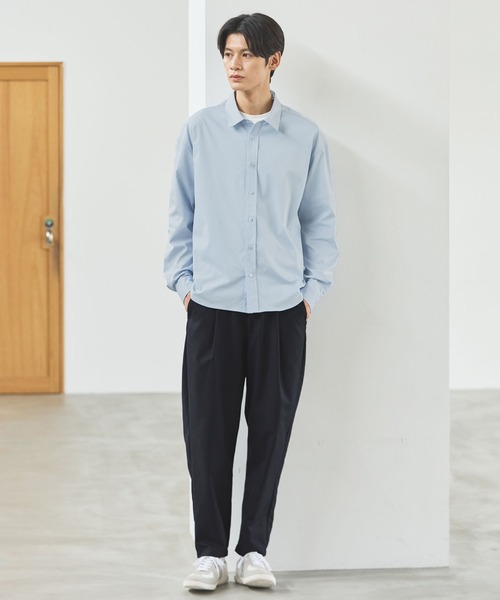 抗しわ吸汗速乾機能性長袖ブロードシャツ（シャツ/ブラウス