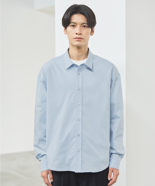 ESSENTIALS WARDROBE(エッセンシャルワードローブ)の「抗しわ吸汗速乾機能性長袖ブロードシャツ(シャツ/ブラウス・メンズ・ホワイト/ブルー/グレー・L/M/S/XL)」の5枚目の写真