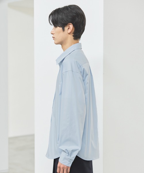 ESSENTIALS WARDROBE(エッセンシャルワードローブ)の「抗しわ吸汗速乾機能性長袖ブロードシャツ(シャツ/ブラウス・メンズ・ホワイト/ブルー/グレー・L/M/S/XL)」の6枚目の写真
