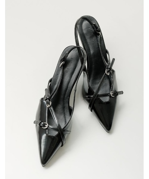 BALENCIAGA サテン ポインテッドトゥ ミュール