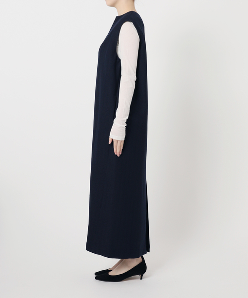 La TOTALITE(ラトータリテ)の「キーネックワンピース(ワンピース・レディース・チャコールグレー/ネイビー・36/38)」の9枚目の写真