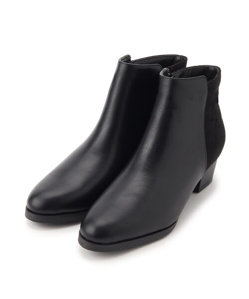 SHOO・LA・RUE(シューラルー)の「◆【22.5cm~25.0cm/ベルト取り外し可】きれいめスタイルに 2WAY 異素材配色ショートブーツ(ブーツ・レディース・ダークブラウン/ブラック・50/45/35/25)」の9枚目の写真