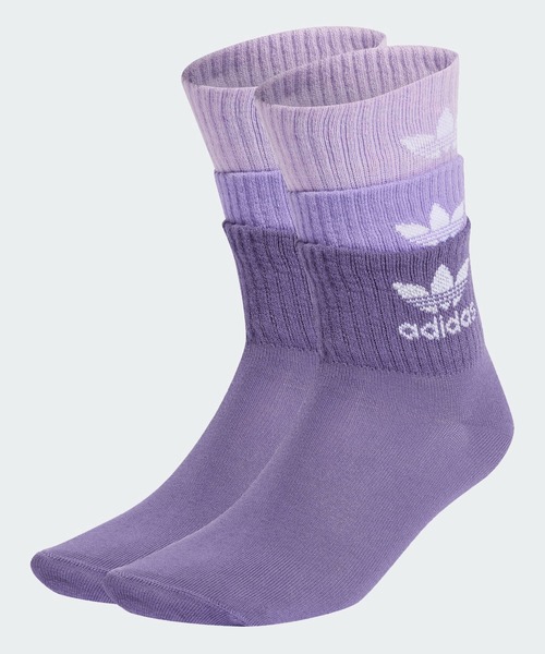 靴下　紫色 adidas（アディダス）の「Kseniaschnaider トリプルカフソックス